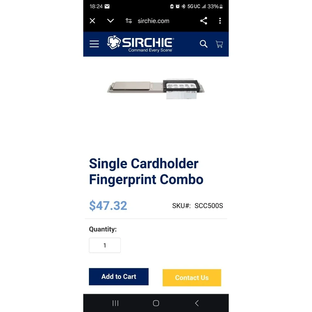 Single Cardholder Fingerprint